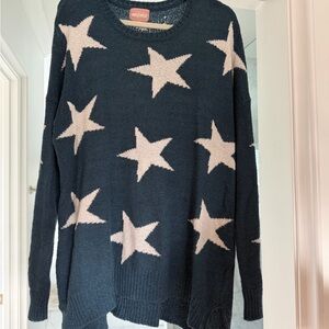 Show Me Your MuMu Star Sweater - Blue and Cream
